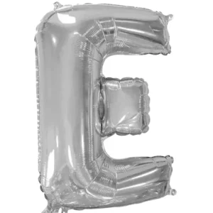 Globo Metálico Letra E plateada 16"