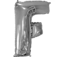 Globo Metálico Letra F plateada 16"