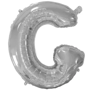 Globo Metálico Letra G plateada 16"