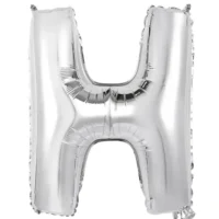 Globo Metálico Letra H plateada 16"