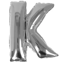 Globo Metálico Letra K plateada 16"