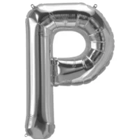 Globo Metálico Letra P plateada 16"