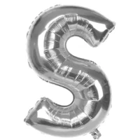 Globo Metálico Letra S plateada 16"