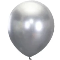 Globos Metalizados Plateados, 30 cms, 5 piezas