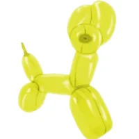 Globos largos o flexia, Amarillo, 28 cms, 40 piezas