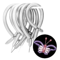 Globos largos o flexia, Plateadoss, 30 cms, 20 piezas