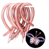 Globos largos o flexia, Rosa Oro, 30 cms, 20 piezas