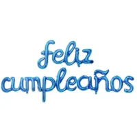 Guirnalda de Globo “Feliz Cumpleaños” Azul, 16″, 45 x 210 cms