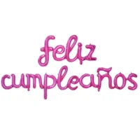 Guirnalda de Globo "Feliz Cumpleaños"  Fucsia, 16", 45 x 210 cms