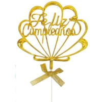 Topper Dorado Feliz Cumpleaños