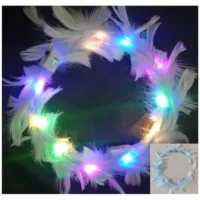 Cintillo o corona Plumas Led Celeste