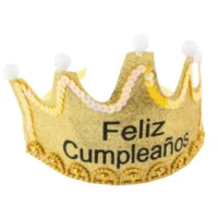 Corona Led Feliz Cumpleaños Dorada
