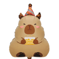 Globo metalico Capibara con pastel 48.5x69cm