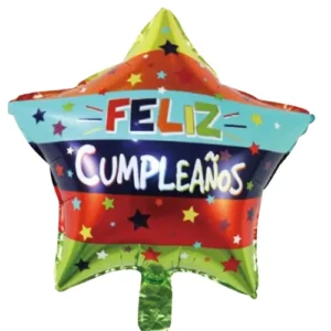 Globo Estrella Feliz Cumpleaños, 45 cms