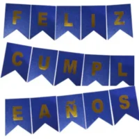 Guirnalda Feliz Cumpleaños Azul Brillante