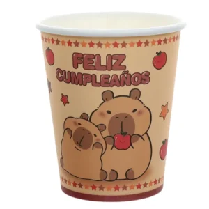 Vasos Polipapel Capibara 250ml, 6 piezas