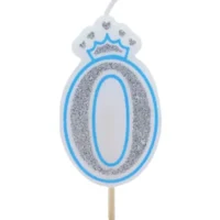Vela numero 0 corona Azul