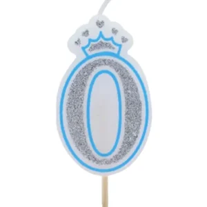 Vela numero 0 corona Azul