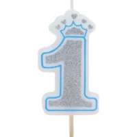 Vela numero 1 corona Azul