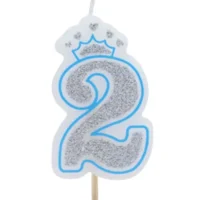 Vela numero 2 corona Azul