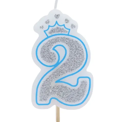 Vela numero 2 corona Azul