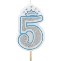 Vela numero 5 corona Azul