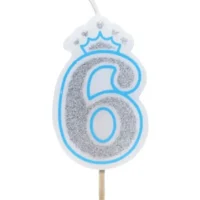Vela numero 6 corona Azul