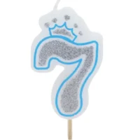 Vela numero 7 corona Azul