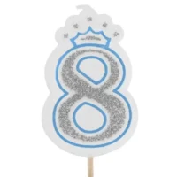 Vela numero 8 corona Azul