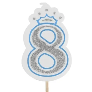 Vela numero 8 corona Azul