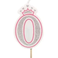 Vela numero 0 corona Rosa