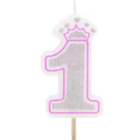 Vela numero 1 corona Rosa