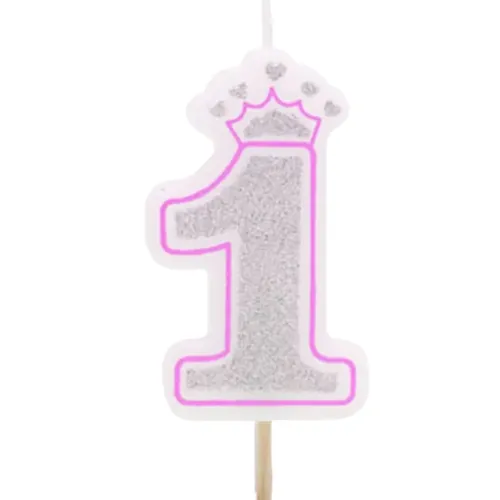 Vela numero 1 corona Rosa