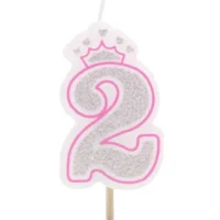 Vela numero 2 corona Rosa