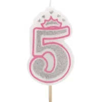 Vela numero 5 corona Rosa