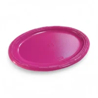 Bandeja plástica ovalada fucsia, 5 piezas, 30 cm