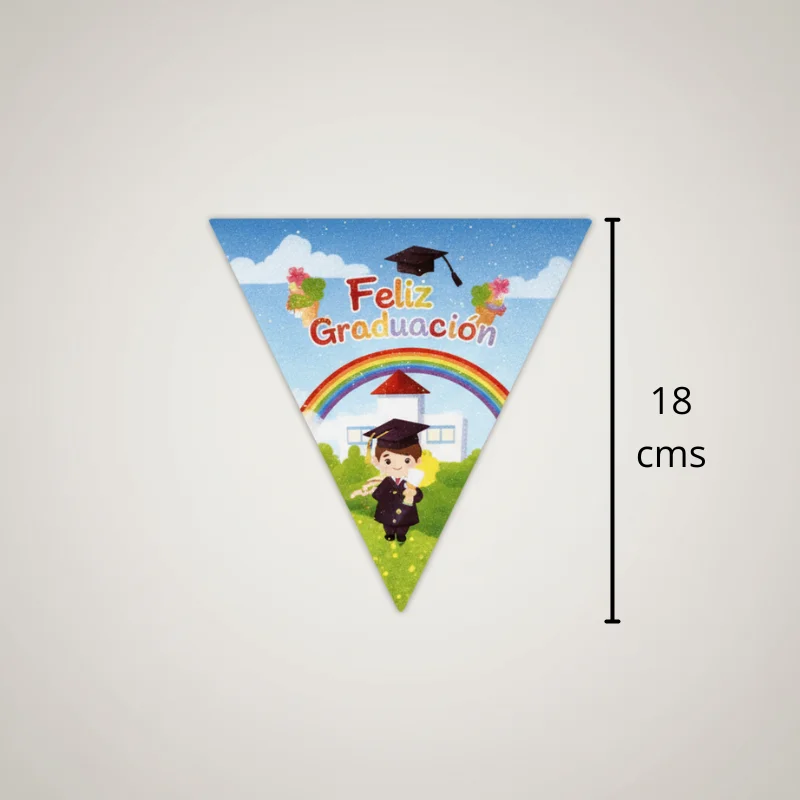 Banderín de graduación para niños — 14 piezas · 5 m · Cartulina - Imagen 4