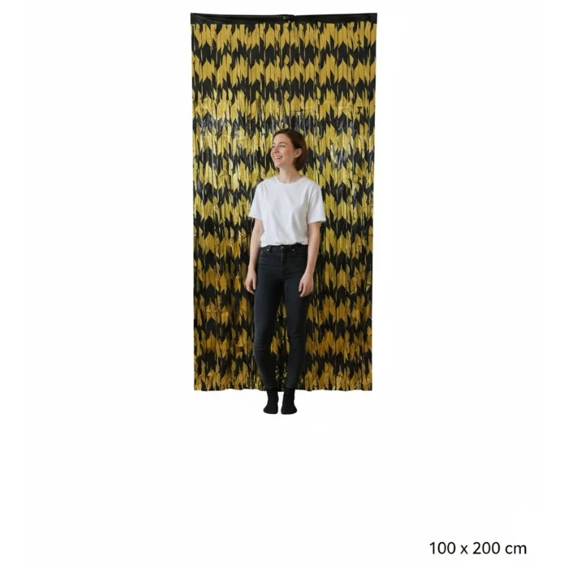 Cortina metalizada dorado y negro 1×2 m - Imagen 3