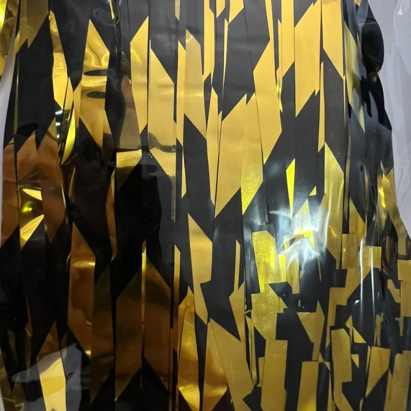 Cortina metalizada dorado y negro 1×2 m - Imagen 4