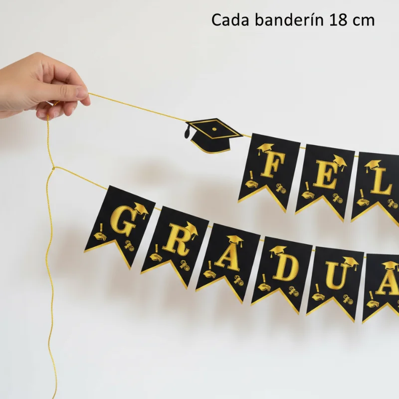 Guirnalda "Feliz Graduación" — 17 piezas · 5 m · Cartulina - Imagen 3