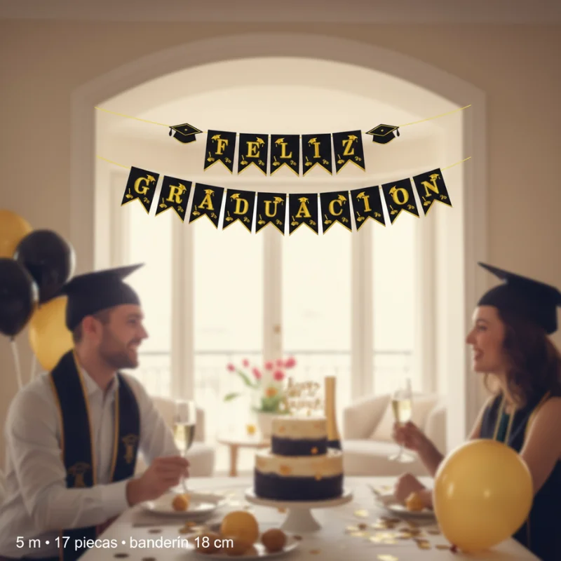 Guirnalda "Feliz Graduación" — 17 piezas · 5 m · Cartulina - Imagen 4