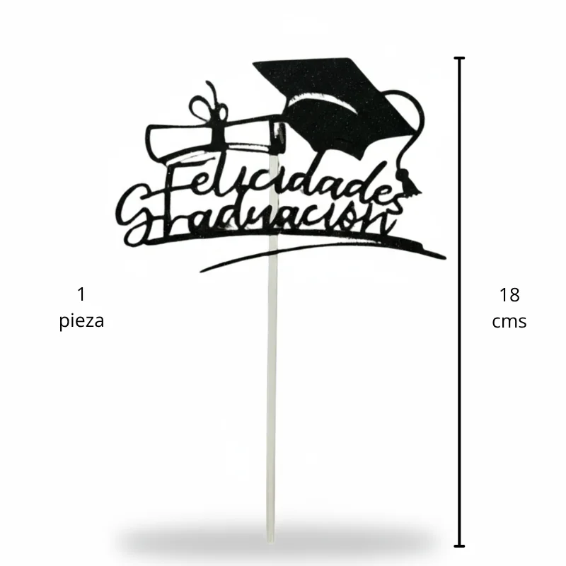 Topper Torta Graduación — 18 cm · Diseño elegante - Imagen 2