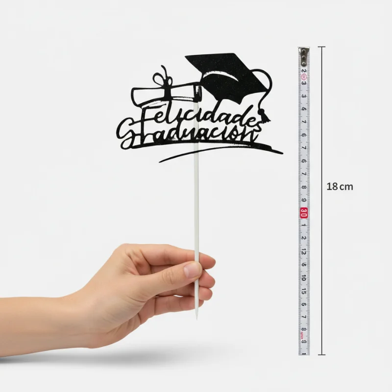 Topper Torta Graduación — 18 cm · Diseño elegante - Imagen 3