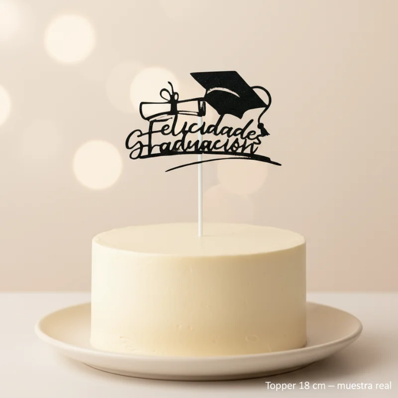 Topper Torta Graduación — 18 cm · Diseño elegante - Imagen 4